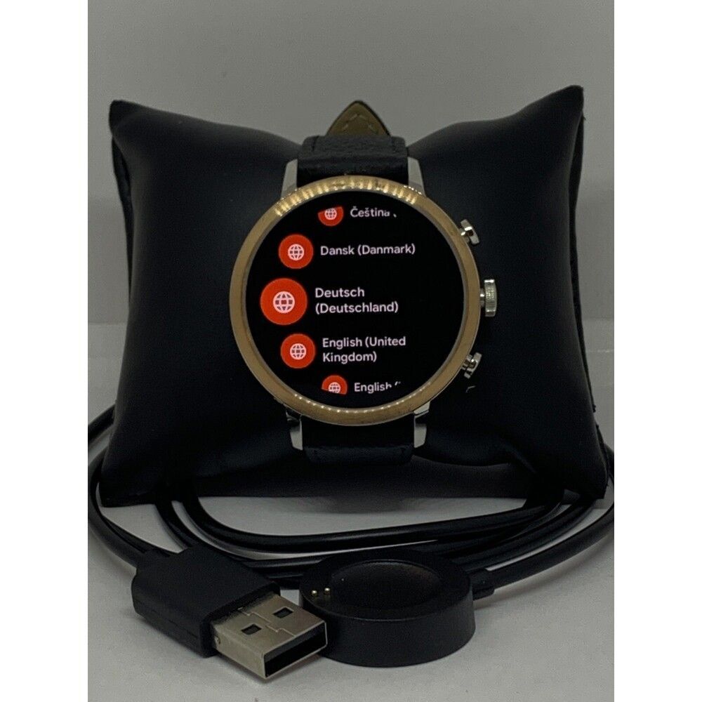 Fossil Venture HR Gen 4 FTW6016 Women's Black Leather Digital Dial Smart Watch